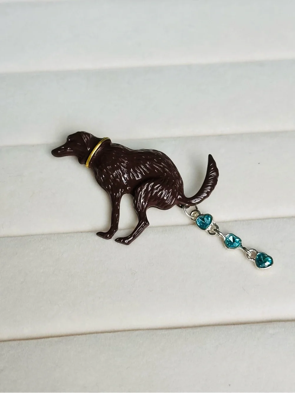 NEW! Brown Pooping Dog Pin Funny Brooch